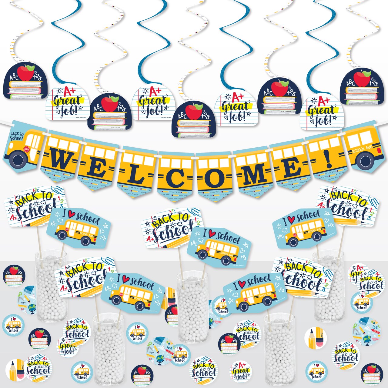 Big Dot of Happiness Back to School - First Day of School Classroom Decorations Supplies Decoration Kit - Decor Galore Party Pack - 51 Pieces